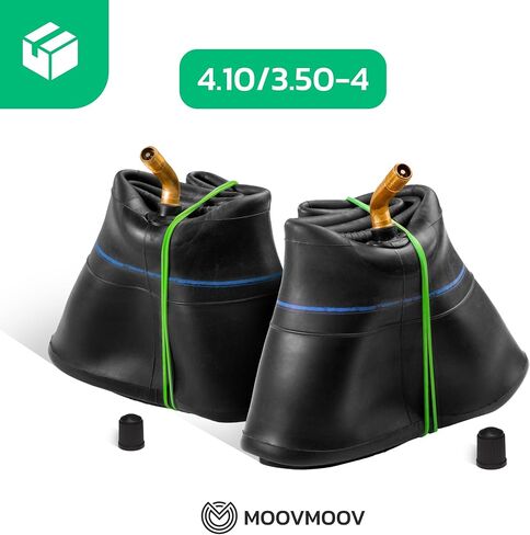 صمام منحني MOOVMOOV 4.10/3.50-4 أنبوب TR87 (×2) - أنبوب داخلي بديل 4.10 × 3.50-4 للشاحنات اليدوية وعربات اليد والعربات ومقطورات الحدائق والمزيد - متوافق مع إطارات 4.10/3.50-4 in Kuwait
