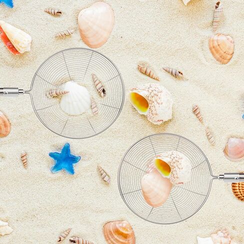 قطعتان من منخل رمال الشاطئ الجديد، منخل أسنان القرش ومجرفة الصخور مع حقيبة تجميع الصدفة - مجرفة مغرفة الشاطئ وأداة غربلة لالتقاط الأصداف وتمشيط الشاطئ وصيد الصخور in Kuwait