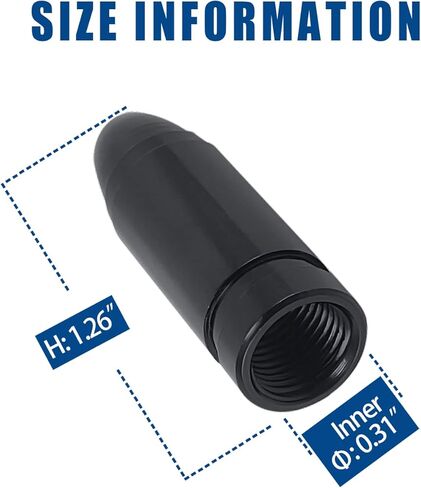 أغطية صمام الإطارات QILISEN باللون الأسود، 4 عبوات، أغطية جذعية صمامات معدنية متينة على شكل رصاصة مقاومة للغبار ومضادة لتسرب الهواء، أغطية ساق صمام الألومنيوم العالمية مناسبة للسيارات والشاحنات والدراجات النارية والدراجات in Kuwait