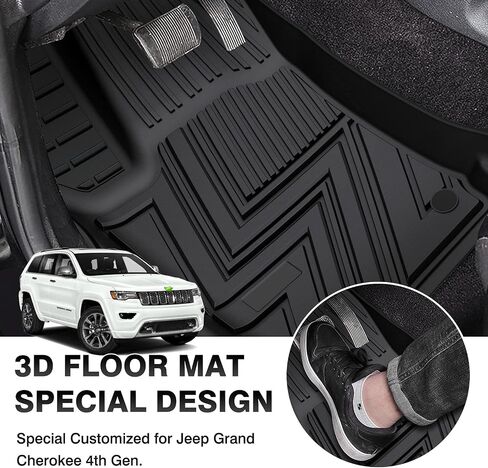 T TGBROS Cargo Mat Custom Fit for 2011-2020 Jeep Grand Cherokee(NOT for Jeep Cherokee & Grand Cherokee L) Accessories All Weather Cargo Liner Rear Trunk Liner Black Non-Slip in Saudi Arabia