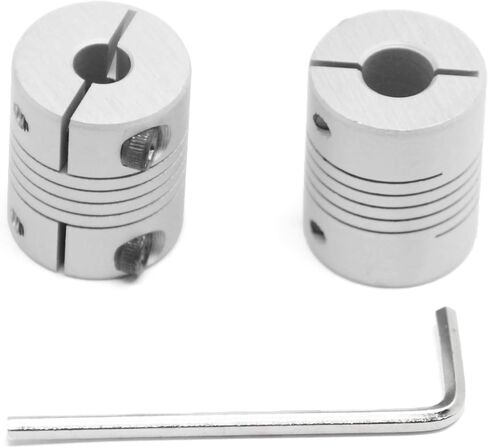 Befenybay 2PCS 5mm to 8mm Flexible Shaft Coupling 25mm Length 20mm Diameter for Stepper Motor Coupler Aluminum Alloy for 3D Printer CNC Machine (5x8mm) in Saudi Arabia