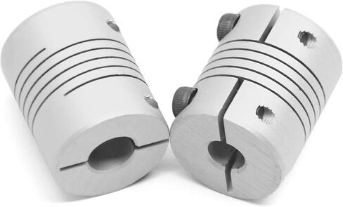 Befenybay 2PCS 5mm to 8mm Flexible Shaft Coupling 25mm Length 20mm Diameter for Stepper Motor Coupler Aluminum Alloy for 3D Printer CNC Machine (5x8mm) in Saudi Arabia
