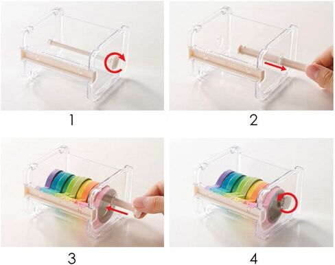 2 Packs Washi Tape Dispenser Cutter,Roll Tape Holder Organizer,Masking Tape Desktop Tape DIY Sticker Roll Tape Cutter,Washi Tape Box Holder Storage in Saudi Arabia