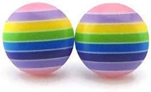 Pretty Smart Pastel Stripe Round Earrings Plastic Post for Sensitive Ears 10mm (Blues/Purples) in Saudi Arabia