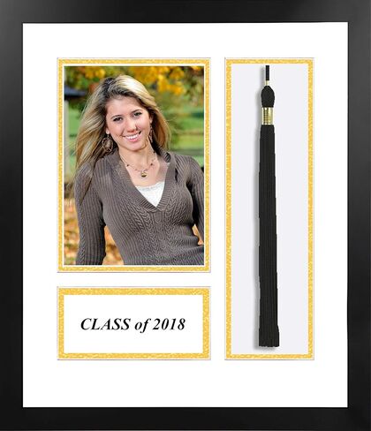 Campus Images NCAA Generic Unisex Academic Photo Frame 2018 Academic Photo Frame White & Gold Matting with Tassel Opening 5 x 7 Inches Photo Opening Black One Size in Saudi Arabia