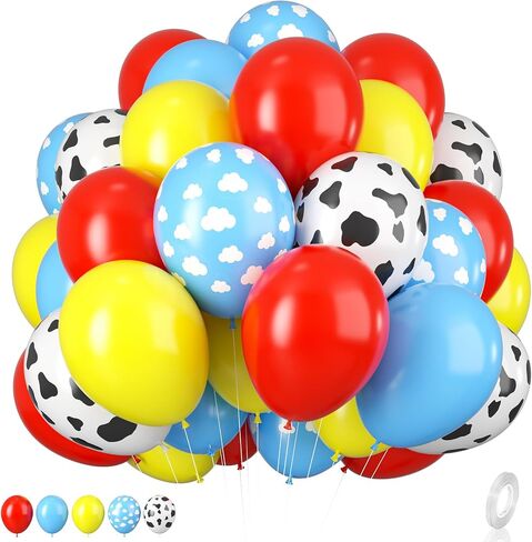Animal Balloons, 12 Inch Jungle Safari Balloons Animal Rabbit Sika Deer Fox Squirrel Print Balloons Green White Yellow Jungle Safari Theme Party Decorations Party Supplies (4 Kind Of Animal) in Saudi Arabia