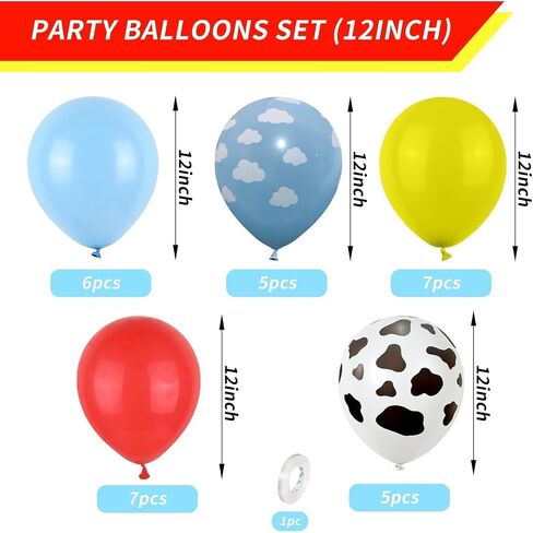 Animal Balloons, 12 Inch Jungle Safari Balloons Animal Rabbit Sika Deer Fox Squirrel Print Balloons Green White Yellow Jungle Safari Theme Party Decorations Party Supplies (4 Kind Of Animal) in Saudi Arabia