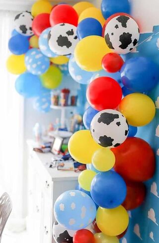 Animal Balloons, 12 Inch Jungle Safari Balloons Animal Rabbit Sika Deer Fox Squirrel Print Balloons Green White Yellow Jungle Safari Theme Party Decorations Party Supplies (4 Kind Of Animal) in Saudi Arabia