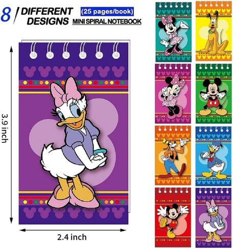 24Pcs Mini Notepads for Mouse Birthday Party Favors, Goodie Bag Stuffers, Children Classroom Rewards, Office Products Gift,Unique 8 Types Notepads for Birthday Party Supplies in Saudi Arabia