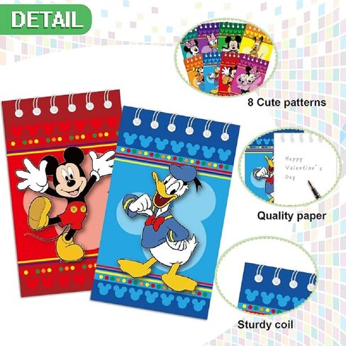 24Pcs Mini Notepads for Mouse Birthday Party Favors, Goodie Bag Stuffers, Children Classroom Rewards, Office Products Gift,Unique 8 Types Notepads for Birthday Party Supplies in Saudi Arabia