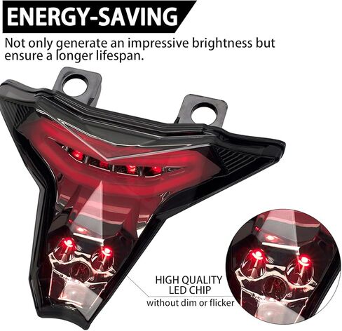 أضواء خلفية LED للدراجة النارية NINJA 400 2018-2024 Z400 Z250 Z400 Z1000 Z1000R ZX6R ZX10R ZX10RR ABS ضوء الفرامل الخلفي DRL مع إشارات الانعطاف مؤشر ديناميكي متسلسل in Kuwait