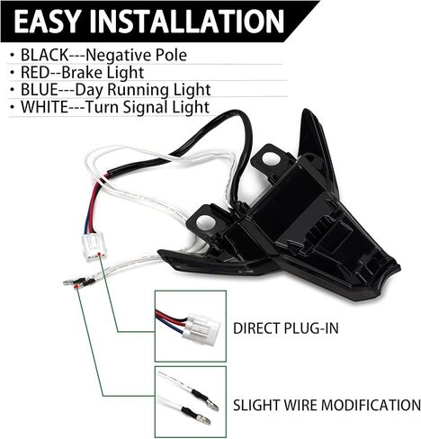 أضواء خلفية LED للدراجة النارية NINJA 400 2018-2024 Z400 Z250 Z400 Z1000 Z1000R ZX6R ZX10R ZX10RR ABS ضوء الفرامل الخلفي DRL مع إشارات الانعطاف مؤشر ديناميكي متسلسل in Kuwait