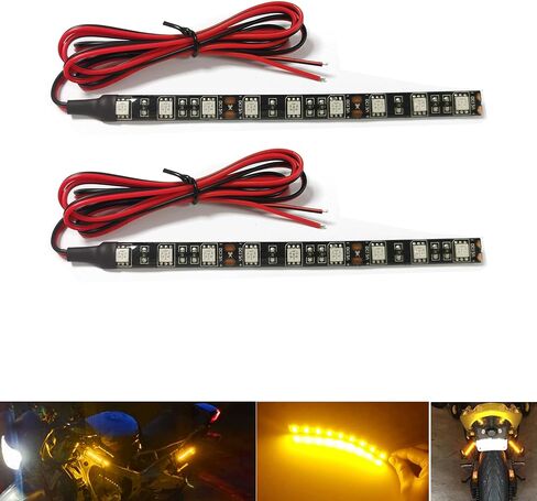 العالمي 2 قطعة 4in دراجة نارية LED بدوره إشارة ضوء العنبر LED قطاع ضوء بار للدراجات النارية سيارة سكوتر ATV UTV عربة الغولف الجبهة الخلفية تحول أضواء المؤشر الوامض الذيل تشغيل الضوء in Kuwait