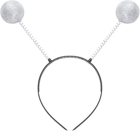IWEMEK Alien Costume Women Metallic Holographic Flared Skirt Shiny Crop Tank Top with Alien Headband Antenna Ball Bopper 3PCS in Saudi Arabia