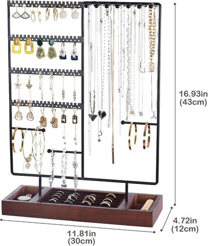 ProCase Earring Holder Jewelry Organizer Stand Bundle with 4-Tier Jewelry Organizer Stand Necklace Holder in Saudi Arabia