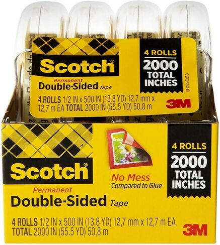 Scotch(R) 137 Photo Safe Double-Sided Tape, 1/2in. x 400in., Pack of 4 in Saudi Arabia