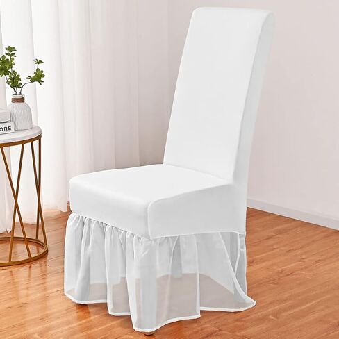 FOMIYES Dining Chair Cover Dining Chair Cover White Chair Covers Dining Room Chair Cover Dining Chair Skirt Slipcover Protector for Banquet Dining Chair Cover White Chair Covers White Chair Covers in Saudi Arabia