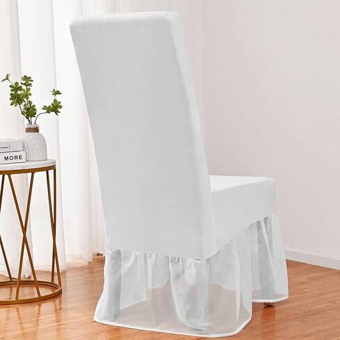 FOMIYES Dining Chair Cover Dining Chair Cover White Chair Covers Dining Room Chair Cover Dining Chair Skirt Slipcover Protector for Banquet Dining Chair Cover White Chair Covers White Chair Covers in Saudi Arabia