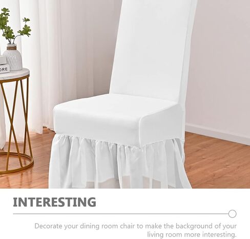 FOMIYES Dining Chair Cover Dining Chair Cover White Chair Covers Dining Room Chair Cover Dining Chair Skirt Slipcover Protector for Banquet Dining Chair Cover White Chair Covers White Chair Covers in Saudi Arabia