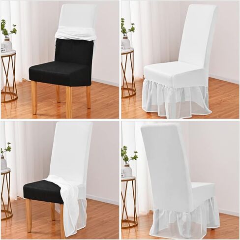 FOMIYES Dining Chair Cover Dining Chair Cover White Chair Covers Dining Room Chair Cover Dining Chair Skirt Slipcover Protector for Banquet Dining Chair Cover White Chair Covers White Chair Covers in Saudi Arabia