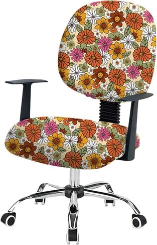 KRFOONN Stretch Computer Office Chair Covers Water Resistant Computer Chair Cover 2 Piece Universal Desk Rotating Chair Slipcovers Protector Removable Chair Seat Cover + Backrest Cover, 03 in Saudi Arabia