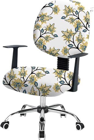 KRFOONN Stretch Computer Office Chair Covers Water Resistant Computer Chair Cover 2 Piece Universal Desk Rotating Chair Slipcovers Protector Removable Chair Seat Cover + Backrest Cover, 03 in Saudi Arabia