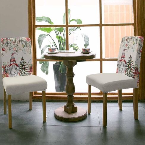 Savannan Chair Covers for Dining Room Set of 6,Stretch Dining Chair Slipcover Removable Chair Protector Covers, Watercolor Peacock Feather Teal Blue Turquoise Floral Green Leaf in Kuwait