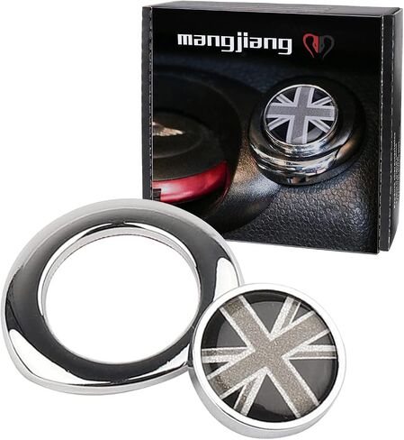 Metal Engine Start Push Start Button Ignition Starter Pushbutton Cover Cap Sticker for Mini Cooper R55 Clubman R56 Hatchback R57 Convertible R58 Coupe R59 Roadster R60 Countryman R61 (Gray Union Jack) in Saudi Arabia