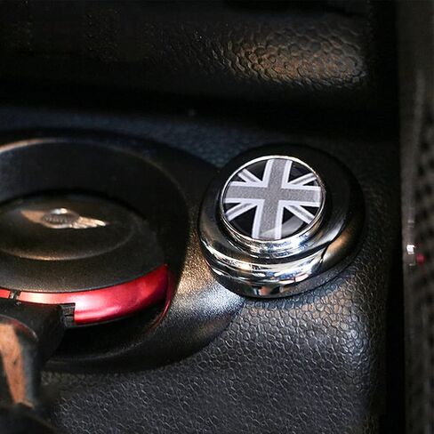 Metal Engine Start Push Start Button Ignition Starter Pushbutton Cover Cap Sticker for Mini Cooper R55 Clubman R56 Hatchback R57 Convertible R58 Coupe R59 Roadster R60 Countryman R61 (Gray Union Jack) in Saudi Arabia