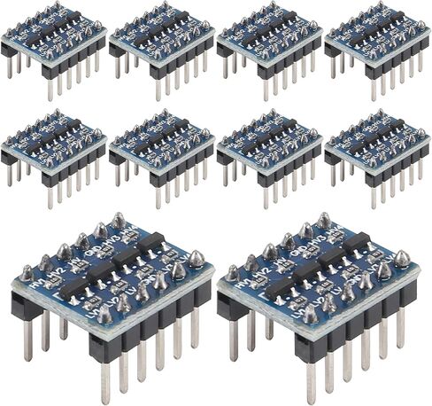 AITIAO 10 قطع 4 قنوات IIC I2C محول المستوى المنطقي وحدة ثنائية الاتجاه ملحومة مسبقًا 3.3 فولت إلى 5 فولت محول لـ Raspberry Pi وأجهزة التحكم الدقيقة الأخرى in Saudi Arabia