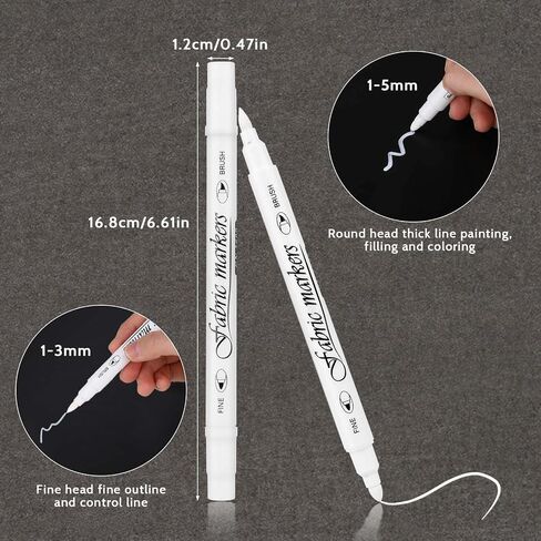 6 Pcs White Marker Paint Pens, Permanent Marker White Paint Pens for Wood, 1-5mm Acrylic Water-Based White Markers for Wood Rock Plastic Leather Glass Stone Metal Canvas Ceramic (White) in Saudi Arabia