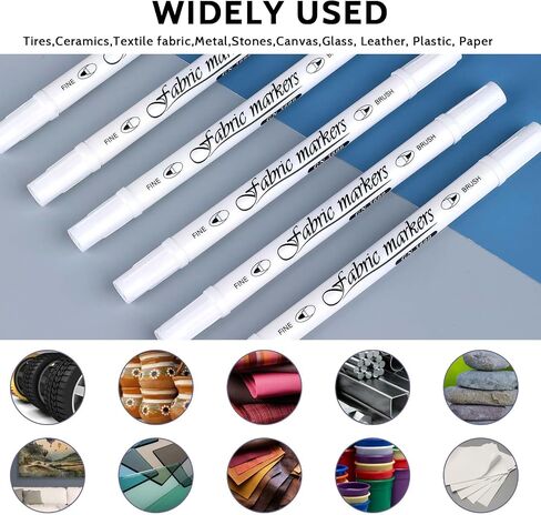 6 Pcs White Marker Paint Pens, Permanent Marker White Paint Pens for Wood, 1-5mm Acrylic Water-Based White Markers for Wood Rock Plastic Leather Glass Stone Metal Canvas Ceramic (White) in Saudi Arabia