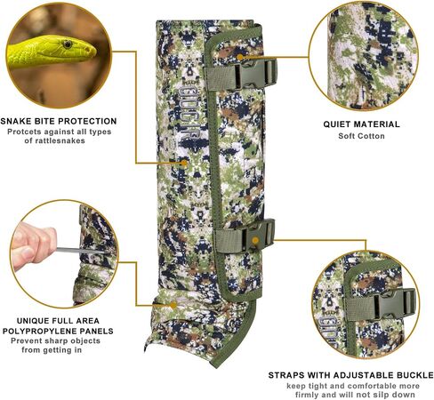 NatureBlend Snake Gaiters Hunting Gaiters, Adjustable Snow Boot Gaiters, Waterproof Leg Gaiters for Hiking Walking Skiing in Saudi Arabia