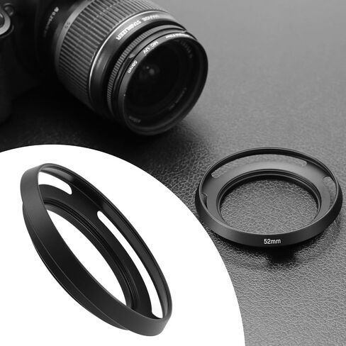 Create idea 52mm Lens Hood Compatible with FUJINON XC15-45mm F3.5-5.6 OIS PZ Lens Compatible with Fuji Fujifilm X-A5 X-T100 Clear Hole 49mm, Black in Saudi Arabia