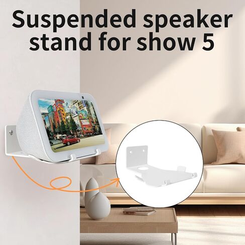 حامل حائط معدني من شينار فقط لعرض Echo Show 5 الجيل الثالث حامل جداري للعرض 5 مع إدارة الأسلاك مع رف حامل الملحقات (أسود) in Kuwait