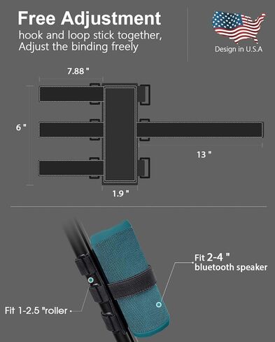 ALIENSX Bike Speaker Mount - Adjustable Strap for Most Portable Bluetooth Wireless Speakers, Compatible with Golf Cart Railing/Bike/Moto/Boat/ATV and More in Kuwait
