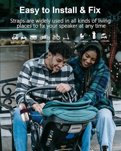 ALIENSX Bike Speaker Mount - Adjustable Strap for Most Portable Bluetooth Wireless Speakers, Compatible with Golf Cart Railing/Bike/Moto/Boat/ATV and More in Kuwait