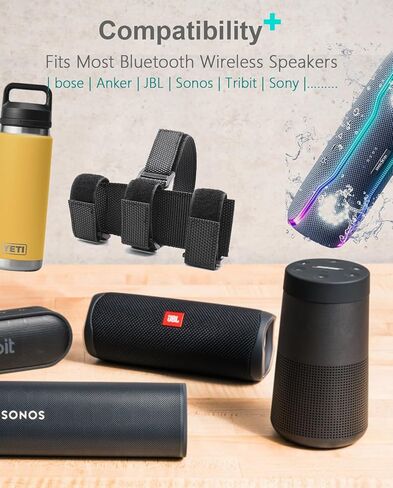 ALIENSX Bike Speaker Mount - Adjustable Strap for Most Portable Bluetooth Wireless Speakers, Compatible with Golf Cart Railing/Bike/Moto/Boat/ATV and More in Kuwait