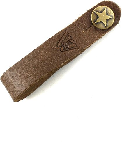 Walker And Williams AT-1-DBRN Distressed Brown Premium Leather Acoustic Guitar Strap Button Headstock Adaptor For Acoustic, Electric, And Bass Guitars in Saudi Arabia