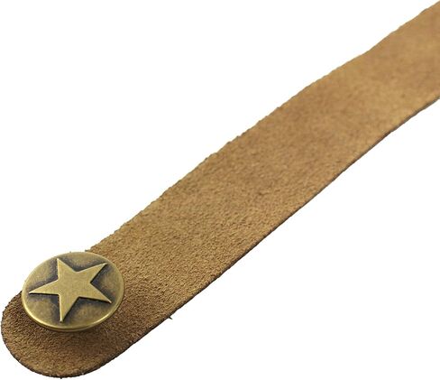 Walker And Williams AT-1-DBRN Distressed Brown Premium Leather Acoustic Guitar Strap Button Headstock Adaptor For Acoustic, Electric, And Bass Guitars in Saudi Arabia