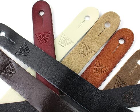 Walker And Williams AT-1-DBRN Distressed Brown Premium Leather Acoustic Guitar Strap Button Headstock Adaptor For Acoustic, Electric, And Bass Guitars in Saudi Arabia