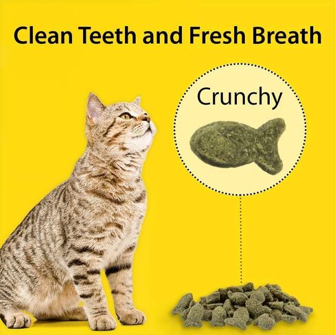Emerald Pet 6 Pack Feline Dental Treats, 3 Ounces Each, Grain-Free Cat Treats Made in The USA (6 Pack Tuna) in Saudi Arabia