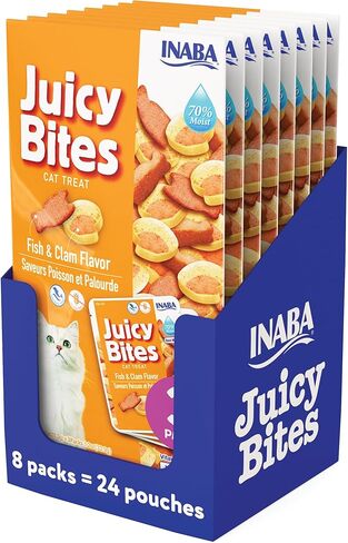 INABA Juicy Bites Grain-Free, Soft/Moist/Chewy Cat Treats, 0.4 oz per Pack, 3 Packs in Kuwait