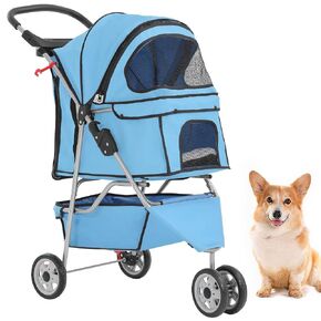 BestPet | 4-Wheel Foldable Pet Stroller | Black | Lightweight & Portable in Saudi Arabia