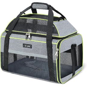 Lekereise Top-Expandable Pet Carrier 18x11x11Inch Delta American United Airline Approved Soft Sided Underseat to 15lbs Travel Carriers for Small Dogs Cats with Locking Safety Zippers Anti-Scratch Mesh in Kuwait