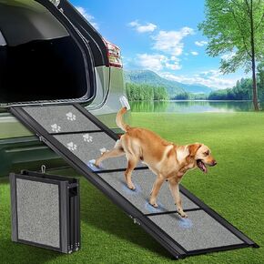 Dog Ramp for Car 𝟕𝟏"𝐱𝟐𝟎" Large Folding Pet Stair Ramps for Truck, SUV, with Non-Slip Surface, Up to 250LBS, Outdoor Dog Car Ramp for Medium & Large Dogs, Portable Pet Steps in Kuwait