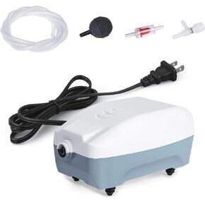 HITOP 2W Single Outlet Aquarium Air Pump, 25GPH Fish Tank Aerator with Accessories, Quiet Oxygen Pump for Small Tank up to 15gallon in Kuwait