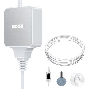 NICREW Nano Silent Aquarium Air Pump, Black, for up to 10 Gallon Fish Tank in Saudi Arabia