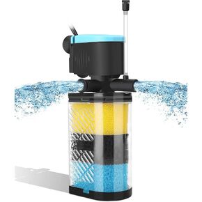 AquaMiracle Aquarium Filter 3-Stage in-Tank Filter Internal Fish Tank Filter Turtle Filter for 10-40 Gallon Fish Tanks with Dual Water Outlet & Aeration in Saudi Arabia