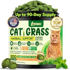 Cat Grass Treats Chews, Cat Treats for Indoor Cats 500 Ct, Hairball Control in Saudi Arabia
